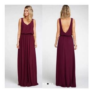 Show Me Your MuMu Kendall Maxi Dress Burgundy Small NWT